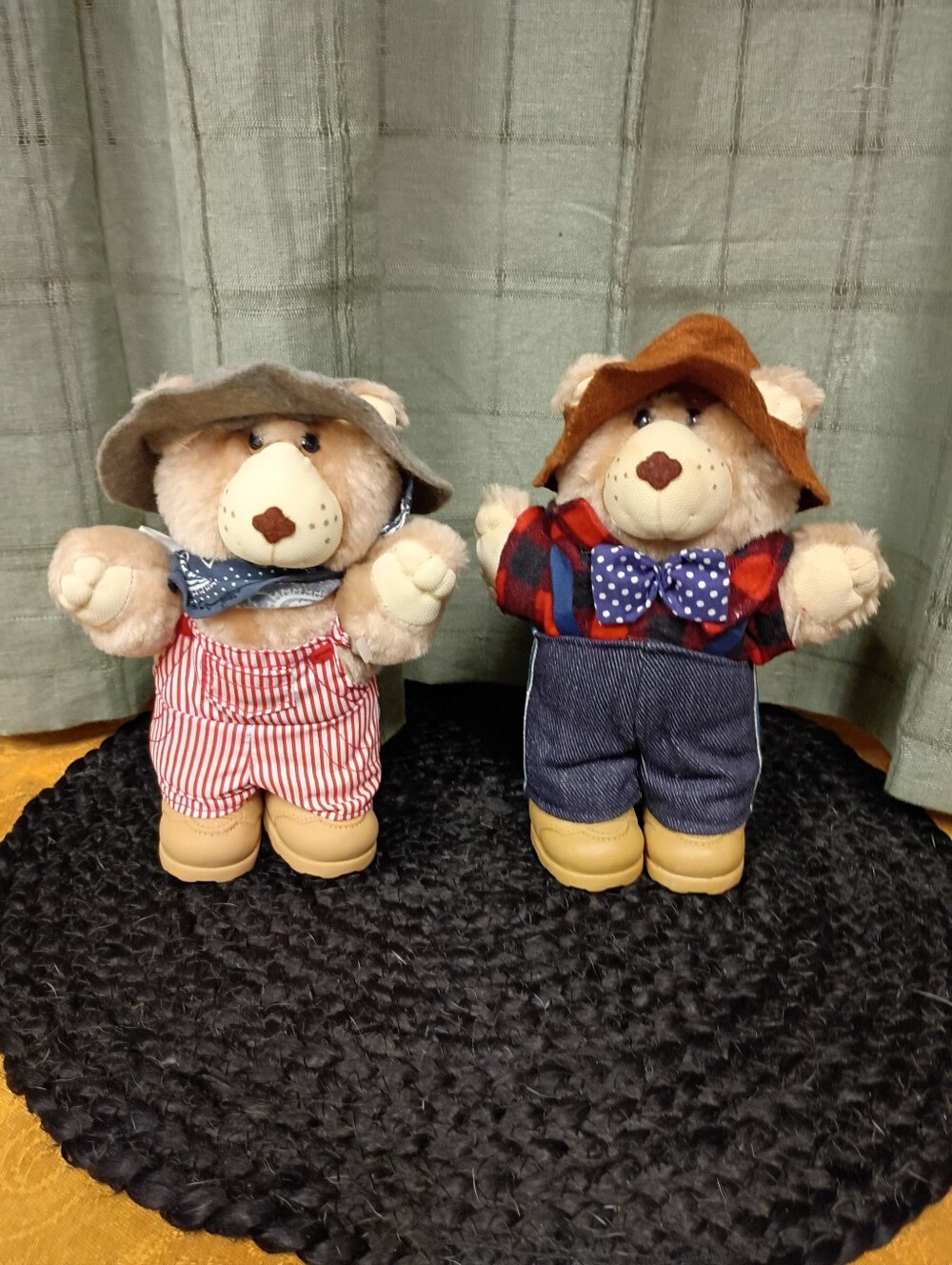 Vintage 1986 Furskins Bears Set Farrell And Dudley Furskins Size 5"